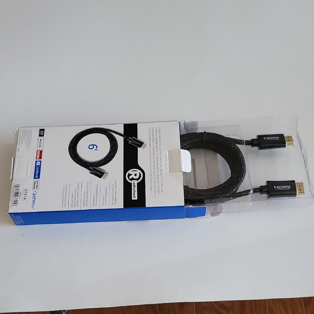 Black HDMI Cable. 6ft. Never Used. Radio Shack.